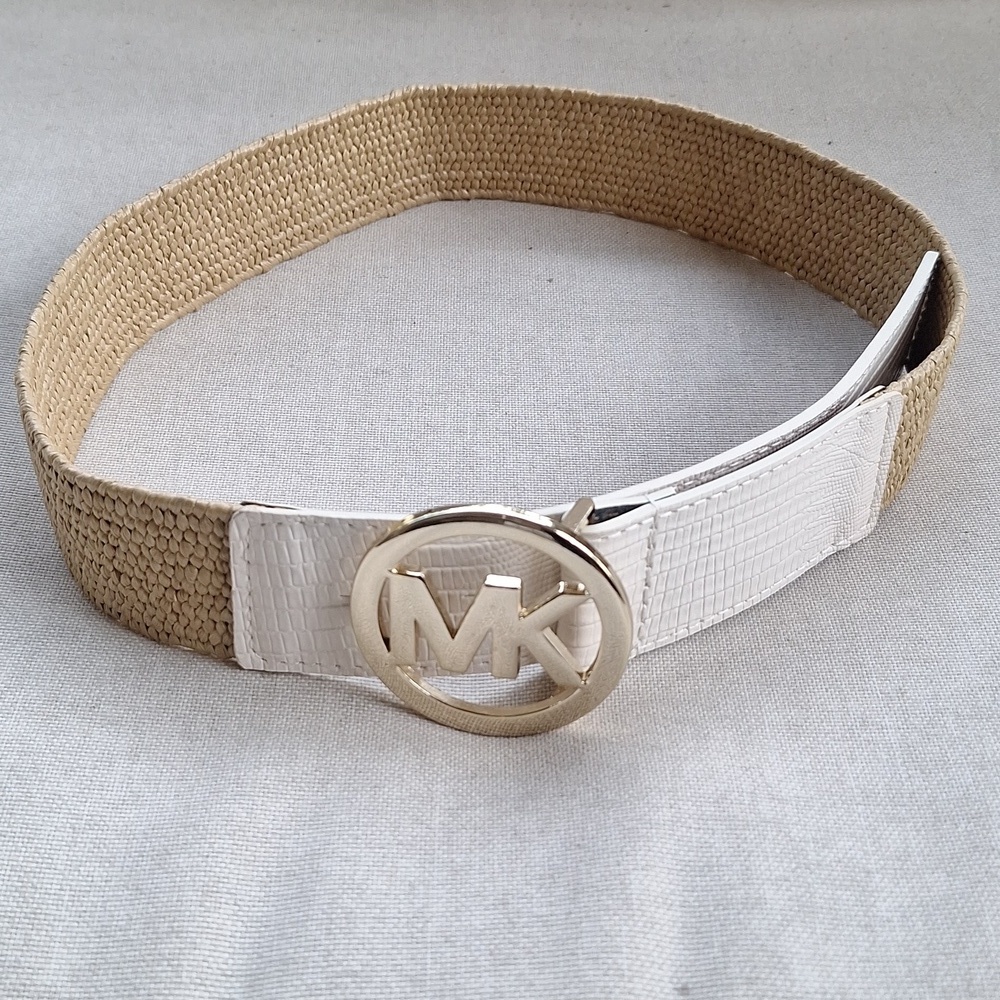 Michael Kors White + Rattan Belt New